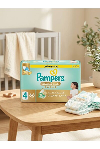 Pampers حفاضات كومفورت كاملة الراحة مقاس 4 - 66 حفاضة
