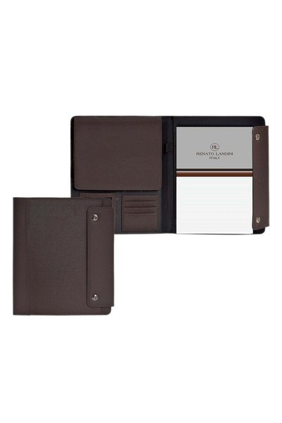 RENATO LANDINI Multifunction Folder & IPAD Case Brown Leather & Fabric/ Madison