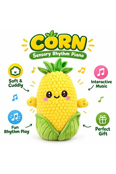 Generic Brand Sensory Rhythm Piano Musical Plush Toy for Kids, Cute Soft Fruit Animal Plush Toy with Interactive Music, Dancing Fun & Sensory Development, Baby Safe Non-Toxic Stuffed Toy for Toddlers,
