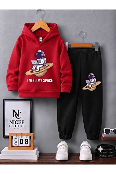 NC Nicee Clothes طقم رياضي للأطفال للجنسين (طباعة رائد فضاء وكمبيوتر في الفضا...