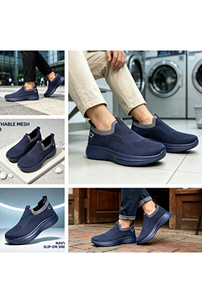 xihuiwa Men's Flyknit Slip-on Casual Shoes 5cm Platform Height-Increasing Bre...