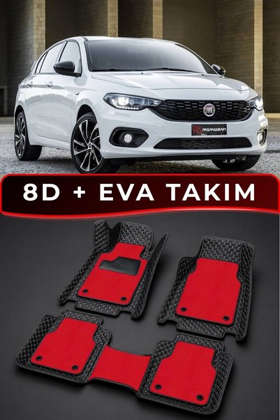 PASPASGRAFT Fiat Egea Araca Özel 8D Deri Tam Kaplama + Premium Hücreli EVA Ot...