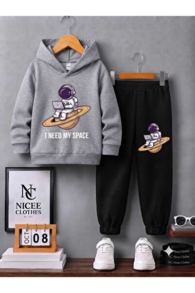NC Nicee Clothes طقم رياضي للأطفال للجنسين (طباعة رائد فضاء وكمبيوتر في الفضا...