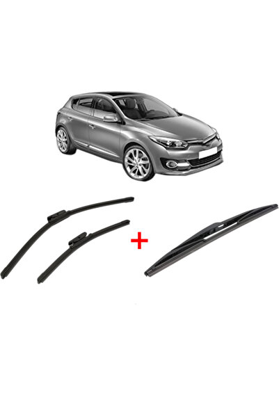 Bosch Set of 3 wipers RENAULT MEGANE III Hatchback (BZ0/1_, B3_) 2008-2017, f...