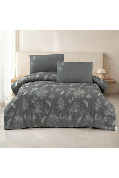 ALTINBAŞAK TEKSTİL Bruma double size 100% cotton ranforce duvet cover set gre...