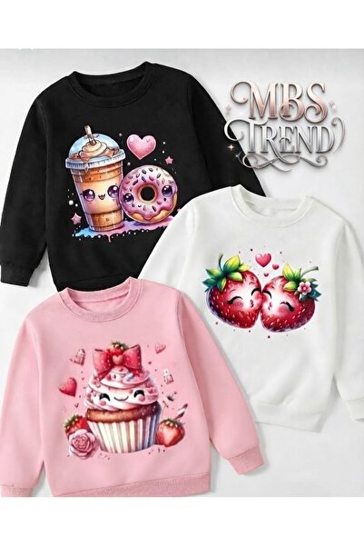 Kids سويت شيرت شتوي مطبوع عليه Sweet Sweet للبنات / سويت شيرت برقبة دائرية وأ...