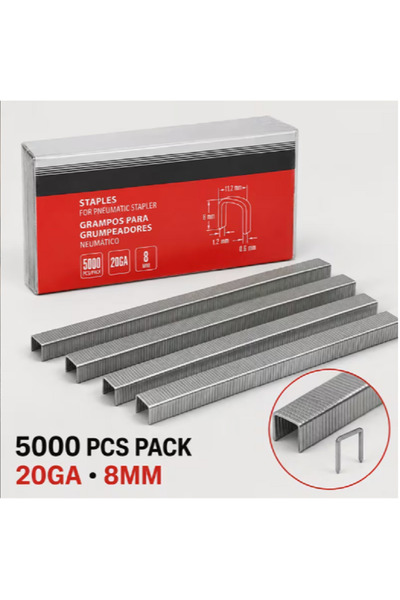 Generic Brand 20 Gauge 8mm Pneumatic Staples, 5000PCS U-Shaped Stapler Staple...