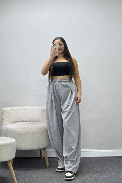 BELENDİR Women's 2 Thread Pleated Sweatpants Gray