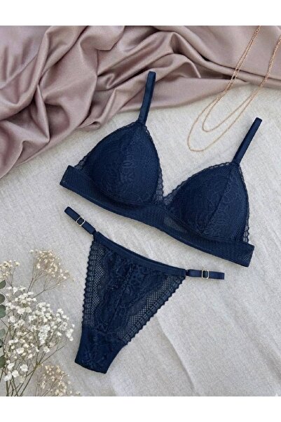 ARONA Lace Covered Stylish Underwear Set Without Underwire - Brode Set