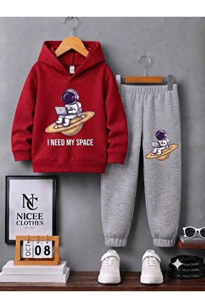 NC Nicee Clothes طقم رياضي للأطفال للجنسين (طباعة رائد فضاء وكمبيوتر في الفضا...