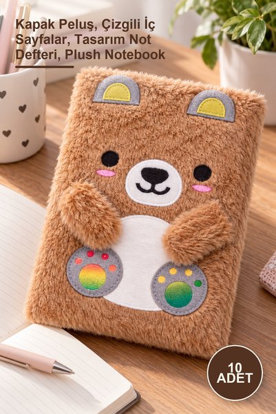 Yenilig 10 Pieces of Plush Lined Notebooks – Plush Cover, Lined Inner Pages, ...