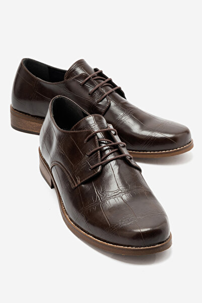 by selvi Lukka Shoes Ανδρικά παπούτσια Louis Bitter Brown Crocodile Wood Heel...