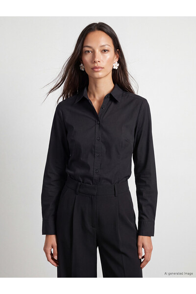 LC Waikiki Peak New Season Black Regular Fit Women's Shirt