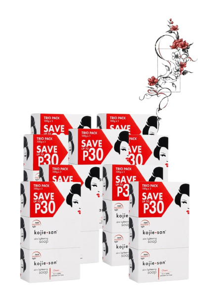 Kojie 9 Pieces San Skin Lightening Soap Trio Pack (100 G x 3)