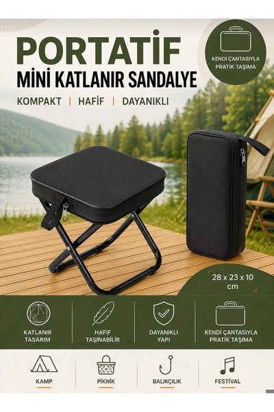 comse Katlanır Mini Kamp Sandalyesi Hafif El Çantası Boyutunda Portatif Taşın...