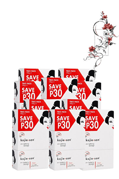 Kojie 10 Pieces San Skin Lightening Soap Trio Pack (100 G x 3)