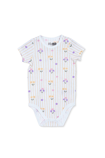 ebebek Hello Baby HelloBaby Kız Bebek Body Çıtçıtlı Çıtçıtlı Yaka Kısa Kol