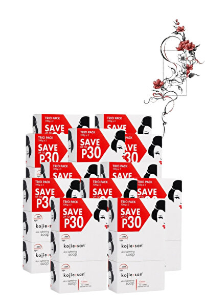 Kojie 12 Pieces San Skin Lightening Soap Trio Pack (100 G x 3)