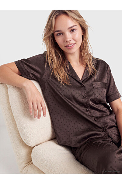 LC Waikiki Rmz Gi̇yi̇m Farkiyla Polka Dot Women's Satin Pajama Set