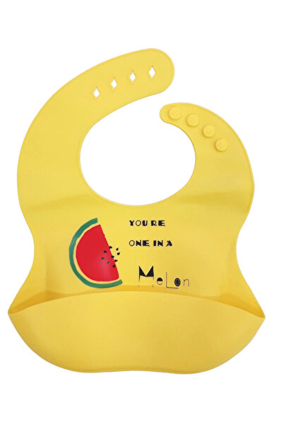 Beboulino Σαλιάρα Σιλικόνης με Τσέπη Κίτρινο One Melon 71107330005