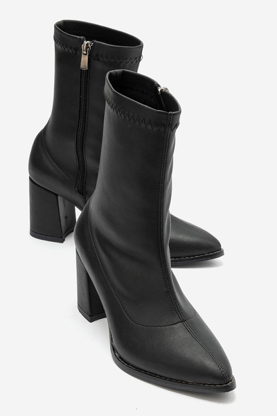 by selvi Lukka Shoes Γυναικείες μαύρες μπότες Henri από συνθετικό δέρμα με φε...