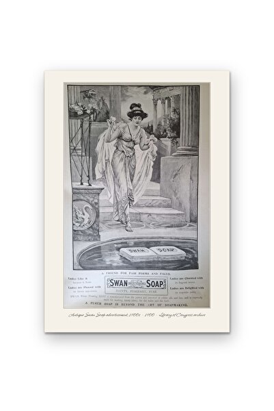 OEM Poster Carton 250g A4, Reclama Antica Sapun Swan 1900, Arhiva Istorica, V...