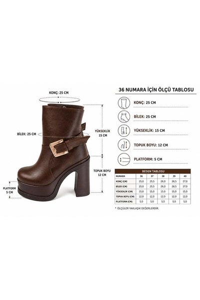 Les Passent Cizme de damă Lorenza maro cu toc cu platformă de 12 cm K-2030