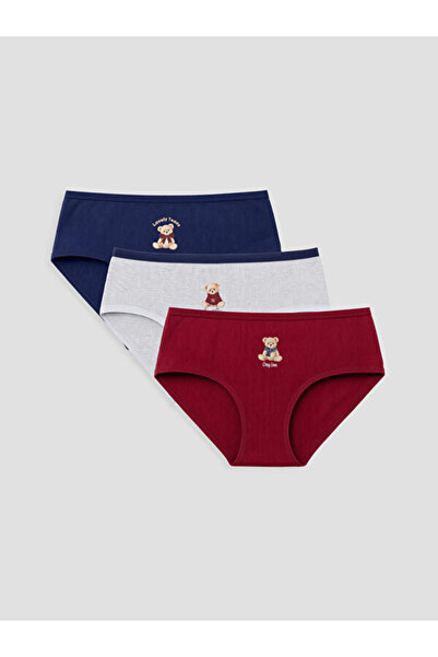 LC Waikiki Bear Teddy Printed Girls' Panties 3-Piece