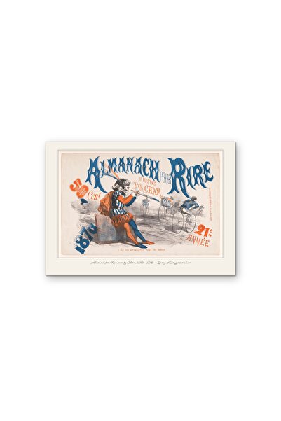 OEM Poster Carton 250g A4, Coperta Originala Almanach pour Rire de Cham 1870,...