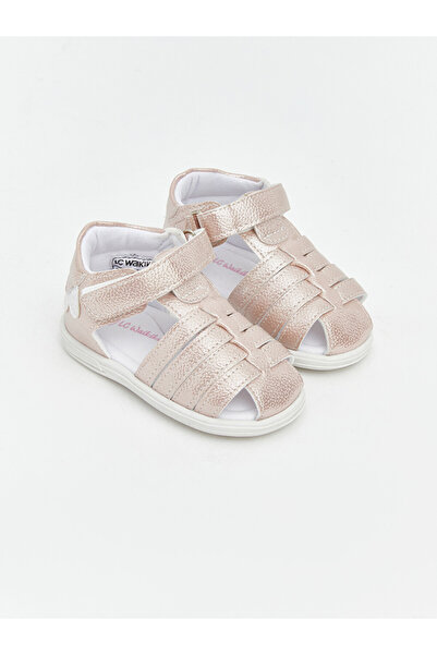 LC Waikiki Vizyon New Season Pink Leather Look Baby Girl Sandals