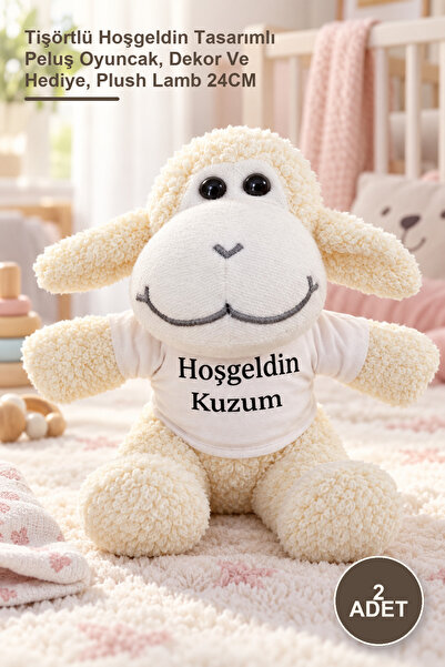 Yenilig 2 Plush Lambs – Plush Toy with Welcome Design T-Shirt, Decoration and...