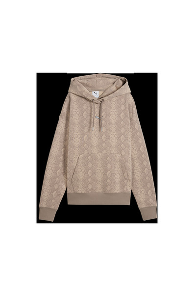 Puma SNAKE PACK Relaxed Hoodie Bej Kadın Sweatshirt
