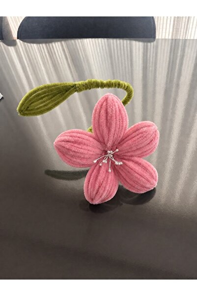 Kumaş sever El Yapımı Pembe Çiçekli Fon Perde Tutucu / Perde Mandalı & Bağlam...