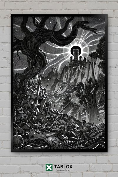 tablomaxtbx Αφίσα τέχνης Eclipse Tutulma Moon Sun Art, Διακοσμητικός πίνακας ...