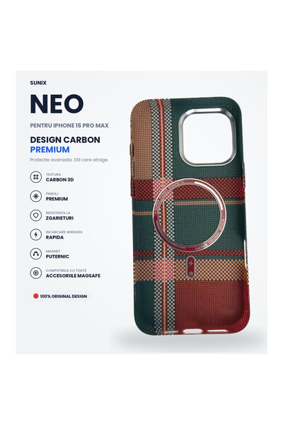 Sunix Neo Case for iPhone 16 Pro Max, MagSafe Compatible, Premium Carbon Desi...