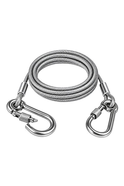 ZFN Steel Dog Tie Out Rope with Locking Carabiner Pvc Coated