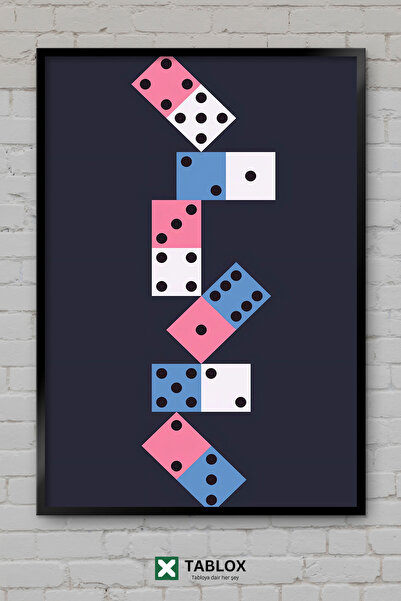 tablomaxtbx Αφίσα τέχνης Domino Balance Minimalist, διακοσμητικός πίνακας MDF...