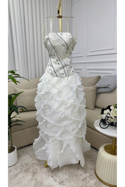 Generic Brand Embroidered Corset Evening Dress