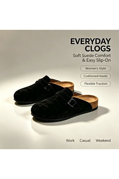 BIRKENSTOK Women's Closed-Toe Suede Mule Clogs, Slip On Flat Slippers, Ergono...