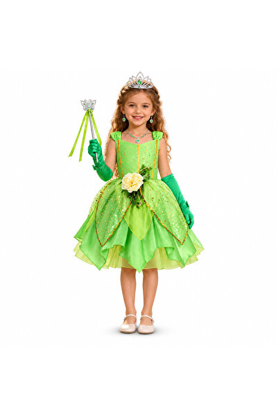 SOLLUXE Rochie de zână pentru fete 5-6 ani, cu accesorii - costum pentru sărb...
