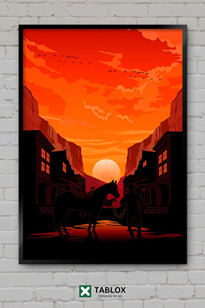 tablomaxtbx Cowboy Kovboy Redemption Salvation Western Αφίσα Τέχνης με Πλαίσι...