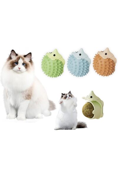 Arabest 2-in-1 Interactive Catnip Ball and Hedgehog Self-Groomer,Wall-Mounted...