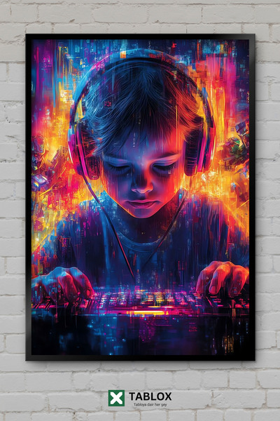 tablomaxtbx Cyberpunk Gamers Παίκτες Παιχνιδιών Επιστημονικής Φαντασίας Αφίσα...