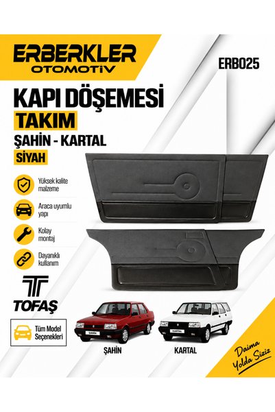 ERBERKLER Kapı Döşemesi Şahin Kartal Siyah Takım Uyumlu