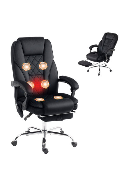 Generic Brand Scaun de birou ergonomic cu funcție de masaj prin vibrații și î...