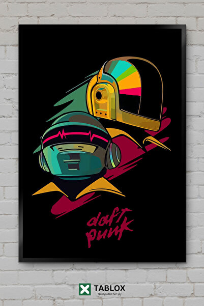 tablomaxtbx Η ομάδα Daft Punk Band Μουσική χιπ χοπ Ηλεκτρονική αφίσα με κορνί...
