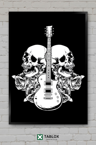 tablomaxtbx Ηλεκτρική κιθάρα Elektro Gitar Kafatası Ροκ Μουσικό Πλαίσιο Διακο...
