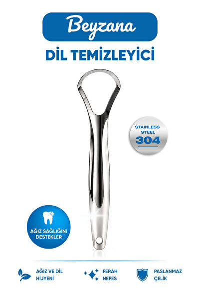 BEYZANA Paslanmaz Çelik Dil Temizleyici Hijyenik Ağız Bakım Aparatı