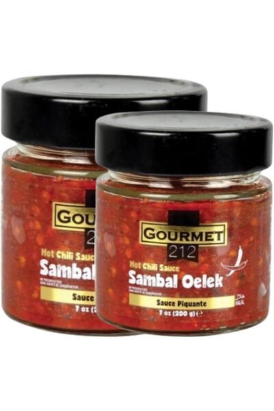 Gourmet212 Gourmet 212 Sambal Oelek Hot Chili Sauce, Pack of 2 x 200g - Vegan Gluten Free Chili Paste, Halal Certified, No Preservatives