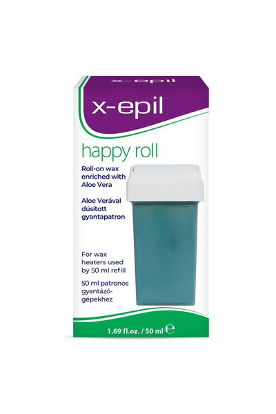 X-Epil Happy Roll, Aloe Vera, Finisaj mătăsos, Ceară depilatoare, Corp, 50 ml